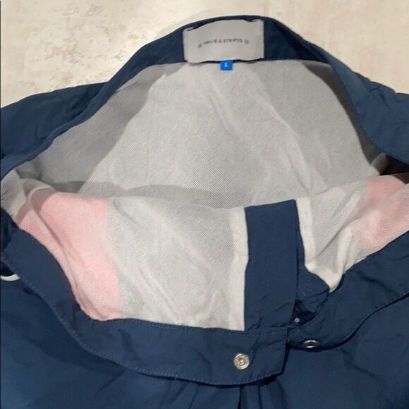 Solid and Striped Men’s Blue Red Swim Trunks Board Short Sz L - Picture 2 of 3